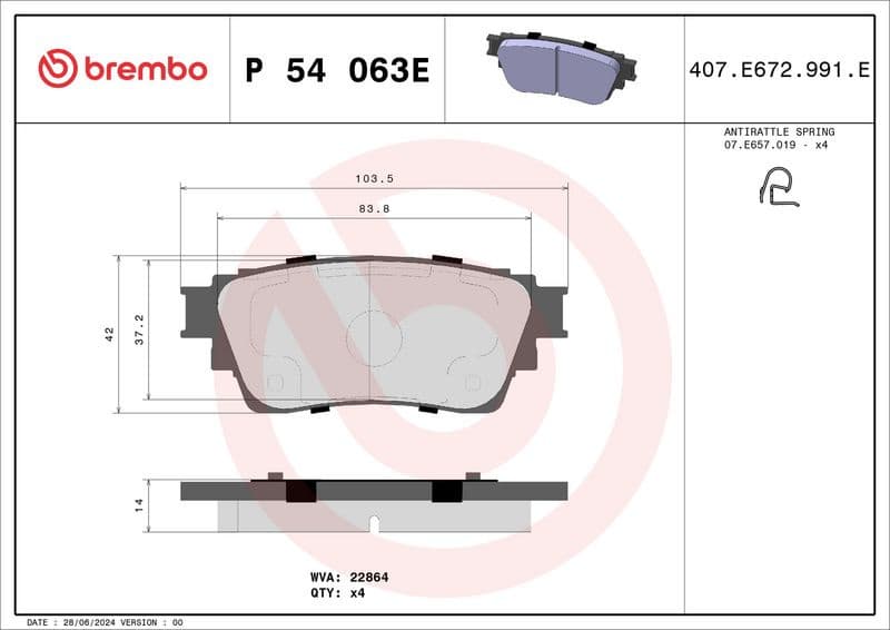 Brake Pad Set, disc brake BEYOND LINE - EV P 54 063E
