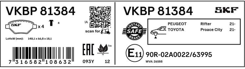 Brake pads front VKBP 81384 - image 3