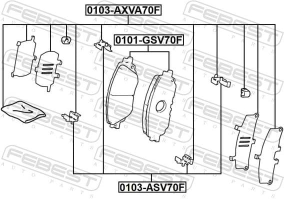 Accessory Kit, disc brake pad 0103-ASV70F - image 2