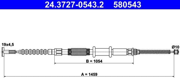 Cable Pull, parking brake 24.3727-0543.2