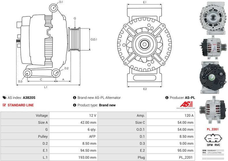 Alternator AS A3820S - image 5