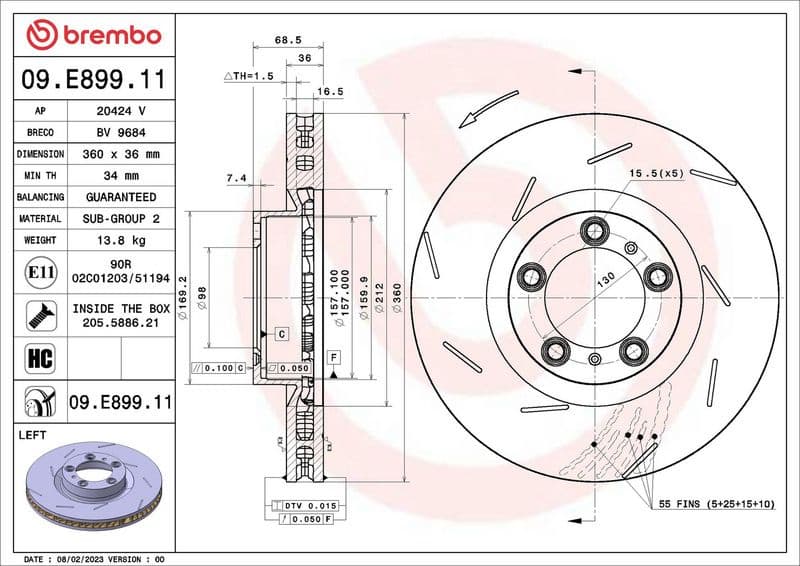Brake Disc PRIME LINE - UV Coated 09.E899.11 - image 2