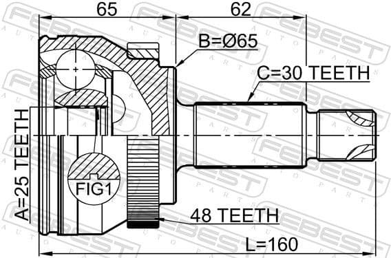 Joint Kit, drive shaft 1210-DHA48 - image 2