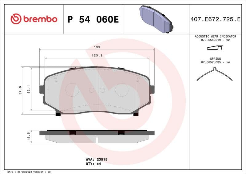Brake Pad Set, disc brake BEYOND LINE - EV P 54 060E