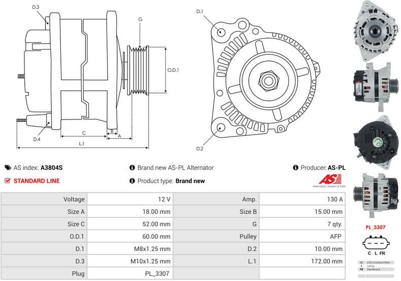 Alternator AS A3804S - image 5