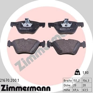 Brake Pad Set, disc brake 21670.200.1