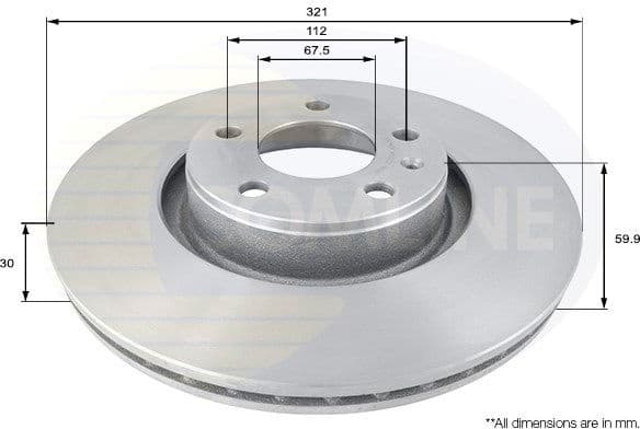 Brake disc, 1pcs FRONT ADC1465V - image 2