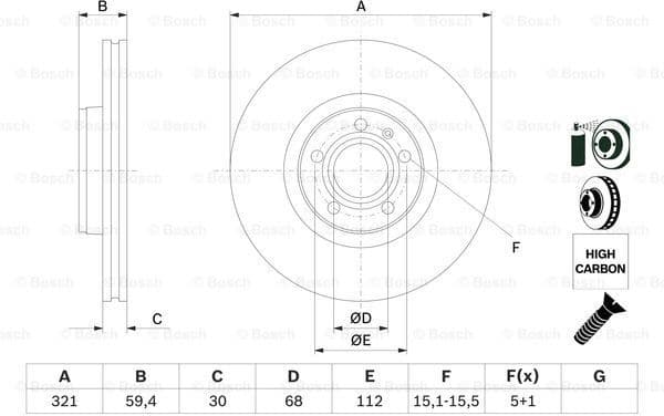 Brake disc, 1pcs FRONT, Top Quality 0986479300 - image 5