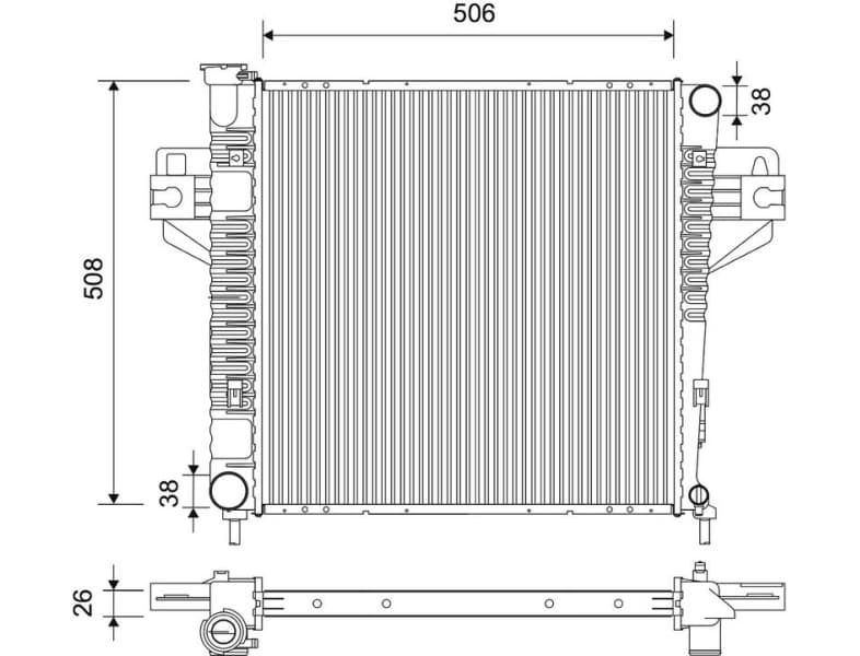 Radiator, engine cooling 735222