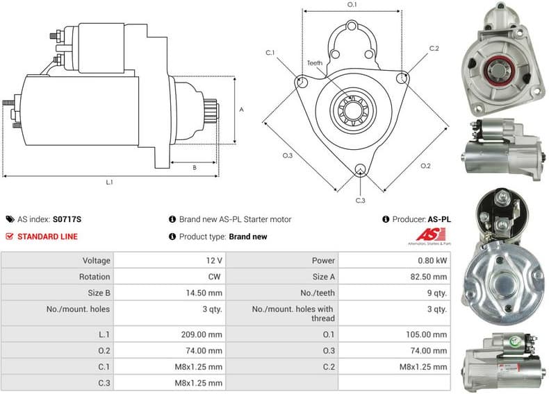 Starter AS S0717S - image 5