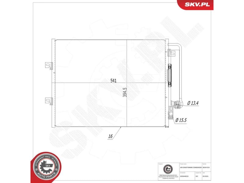 Condenser, air conditioning 86SKV323