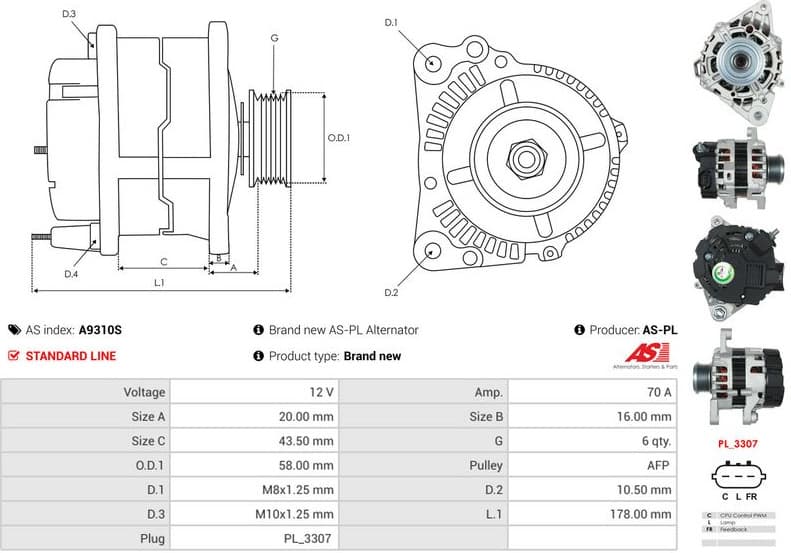Alternator AS A9310S - image 5