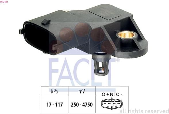 Air Pressure Sensor, altitude adaption Made in Italy - OE Equivalent 10.3431