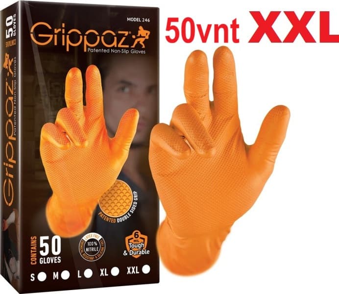 Darbinės nitrilinės pirštinės GRIPPAZ 50vnt Dydis XXL - Autoera
