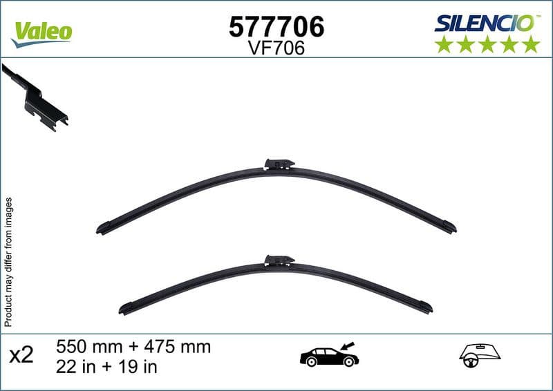 Wiper Blade SILENCIO FLAT BLADE SET 577706