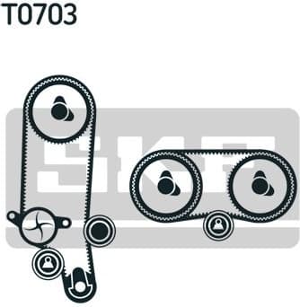 Water Pump & Timing Belt Kit SKF VKMC 01122 - image 2