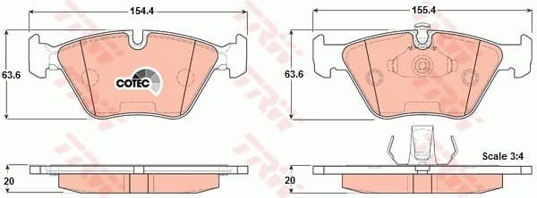 Brake Pad Set, disc brake COTEC GDB1404