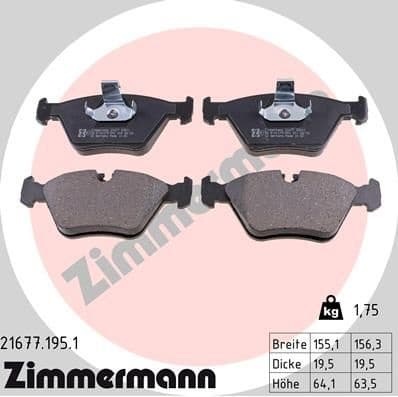 Brake Pad Set, disc brake 21677.195.1