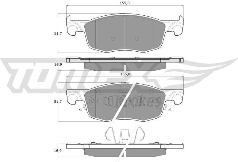 Brake Pad Set, disc brake TX 60-50