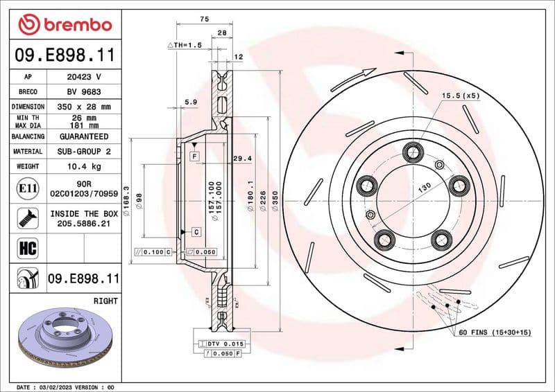 Brake Disc PRIME LINE - UV Coated 09.E898.11 - image 2