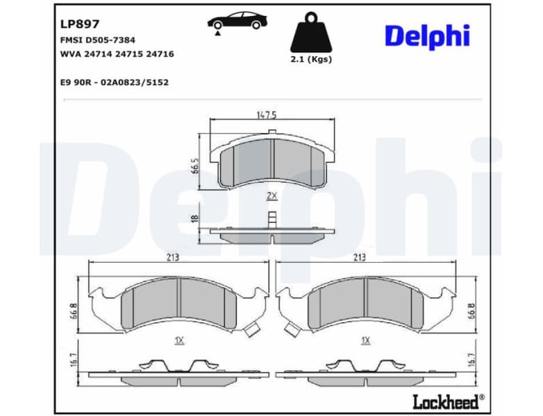 Brake Pad Set, disc brake LP897