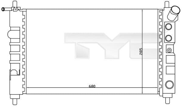 Radiator, engine cooling 725-0005