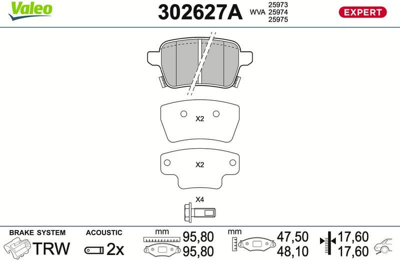 Brake Pad Set, disc brake EXPERT 302627A