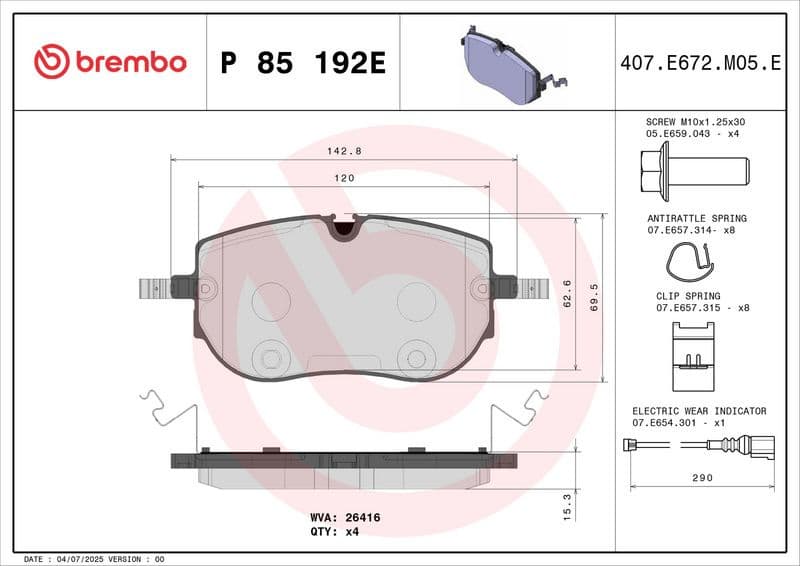 Brake Pad Set, disc brake BEYOND LINE - EV P 85 192E - image 4