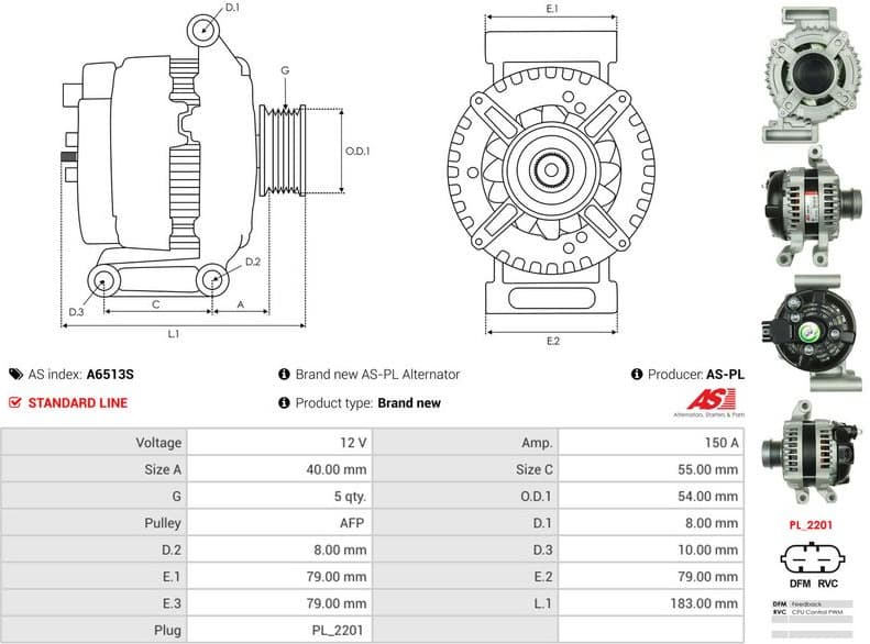 Alternator AS A6513S - image 5