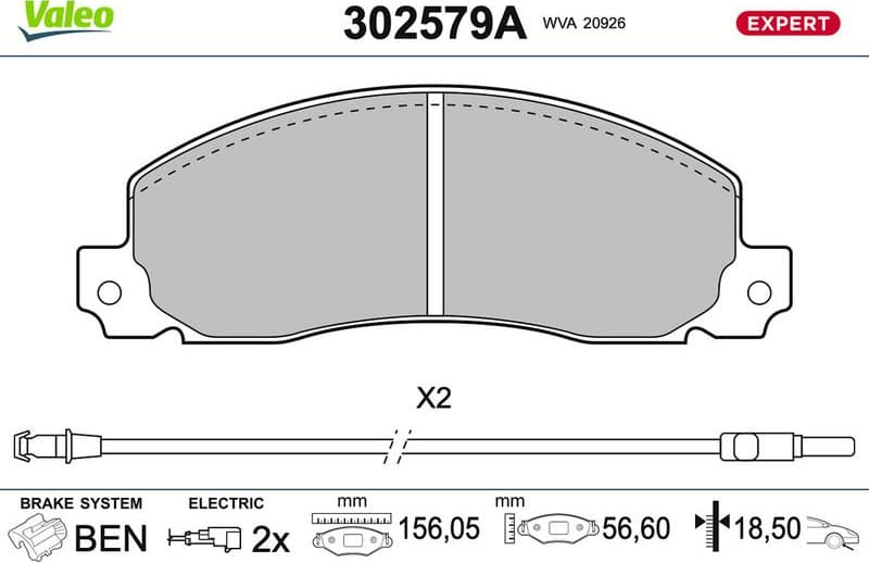 Brake Pad Set, disc brake EXPERT 302579A