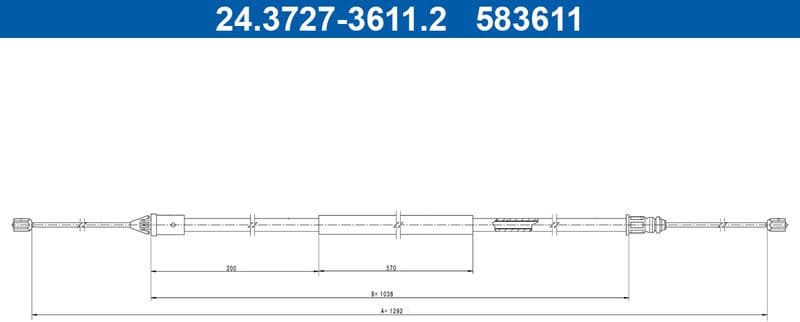 Cable Pull, parking brake 24.3727-3611.2