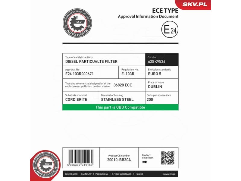 Soot/Particulate Filter, exhaust system 62SKV536 - image 7