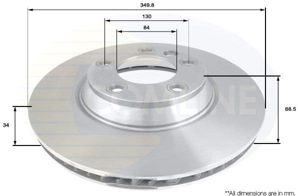 Brake disc, 1pcs FRONT ADC1459V - image 2