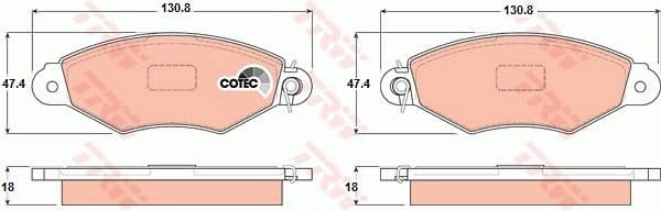 Brake Pad Set, disc brake COTEC GDB1321