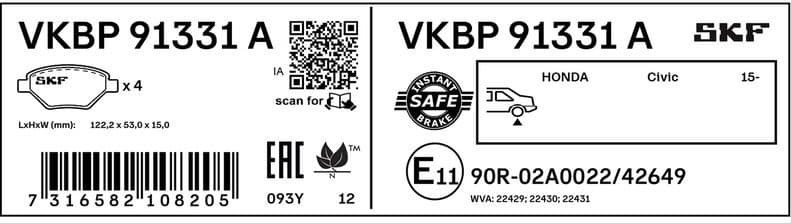 Brake Pad Set, disc brake VKBP 91331 A - image 3