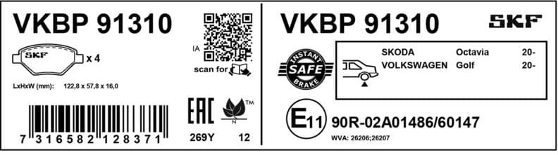 Brake Pad Set, disc brake VKBP 91310 - image 3