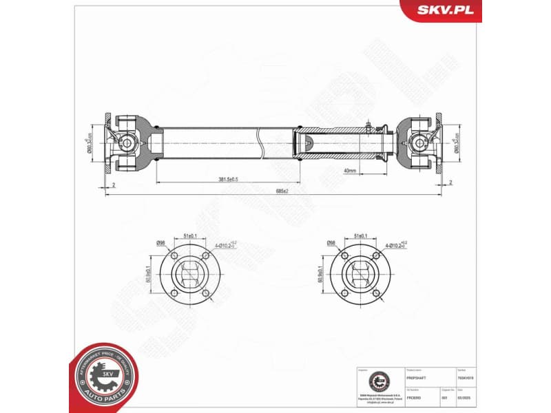Drive Shaft 76SKV019