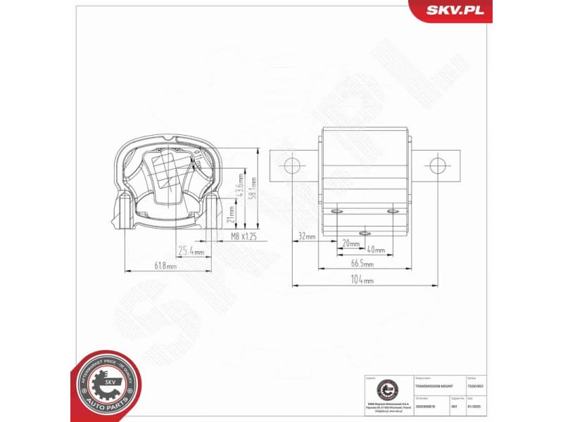 Mounting, automatic transmission 75SKV831 - image 6