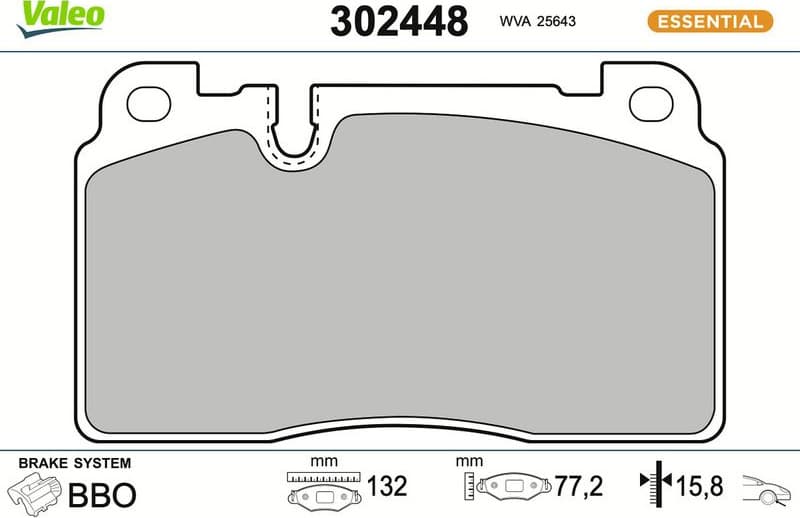 Brake Pad Set, disc brake ESSENTIAL 302448