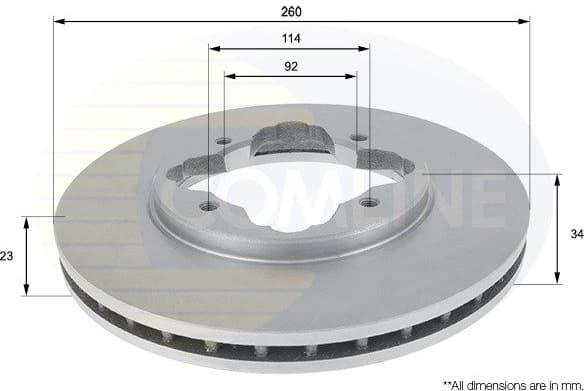 Brake disc, 1pcs FRONT ADC0515V - image 2