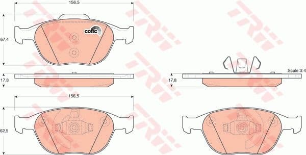 Brake Pad Set, disc brake COTEC GDB1532