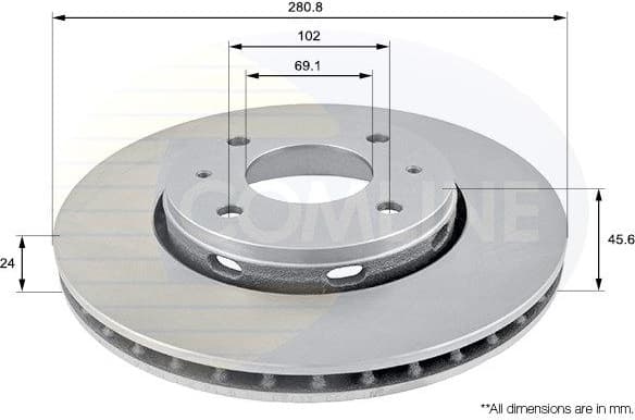 Brake disc, 1pcs FRONT ADC0352V - image 2
