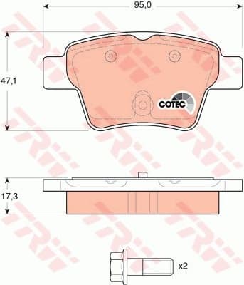 Brake Pad Set, disc brake COTEC GDB1620
