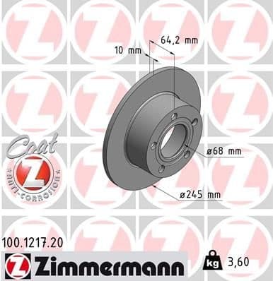 Brake Disc COAT Z 100.1217.20