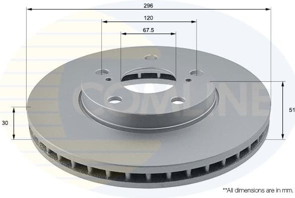 Brake disc, 1pcs FRONT ADC1143V - image 2