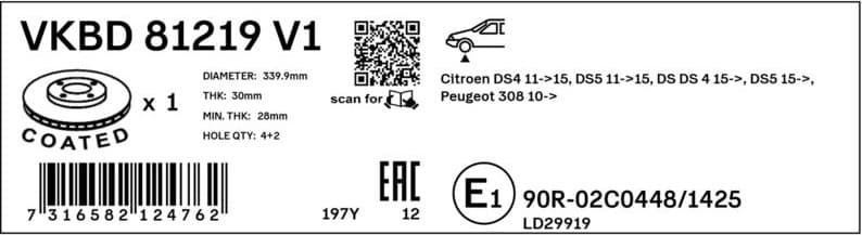 Brake Disc VKBD 81219 V1 - image 3