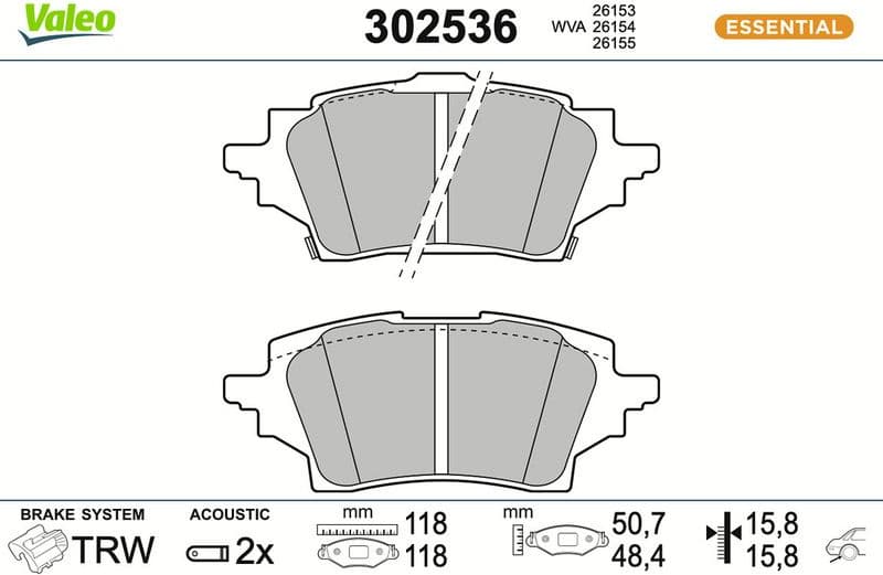 Brake Pad Set, disc brake ESSENTIAL 302536