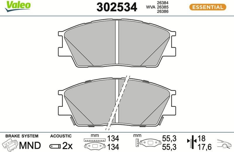 Brake Pad Set, disc brake ESSENTIAL 302534