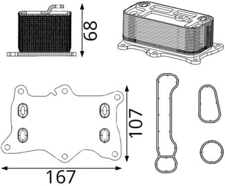Oil Cooler, engine oil BEHR CLC 421 000S