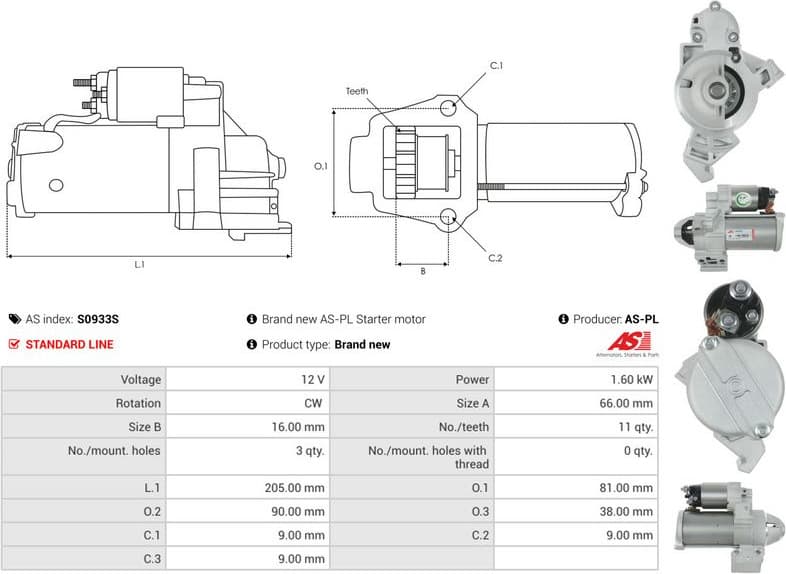 Starter AS S0933S - image 5